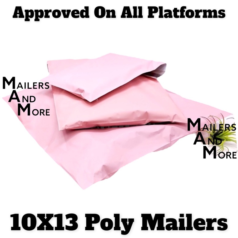 50 10X13 Poly Mailers Pale Pink PRICE IS FIRM - Picture 2 of 4